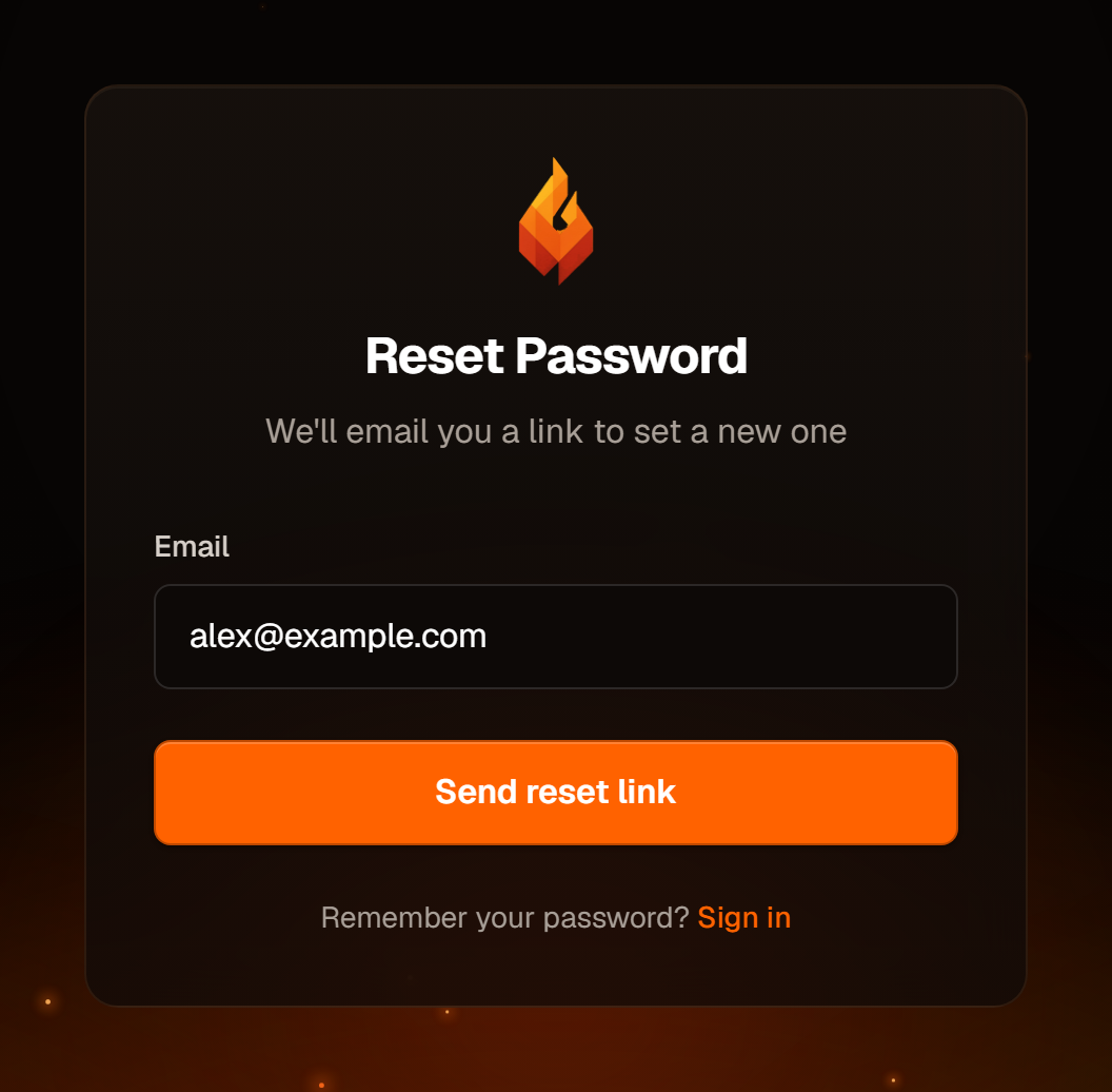 The forgot-password form.